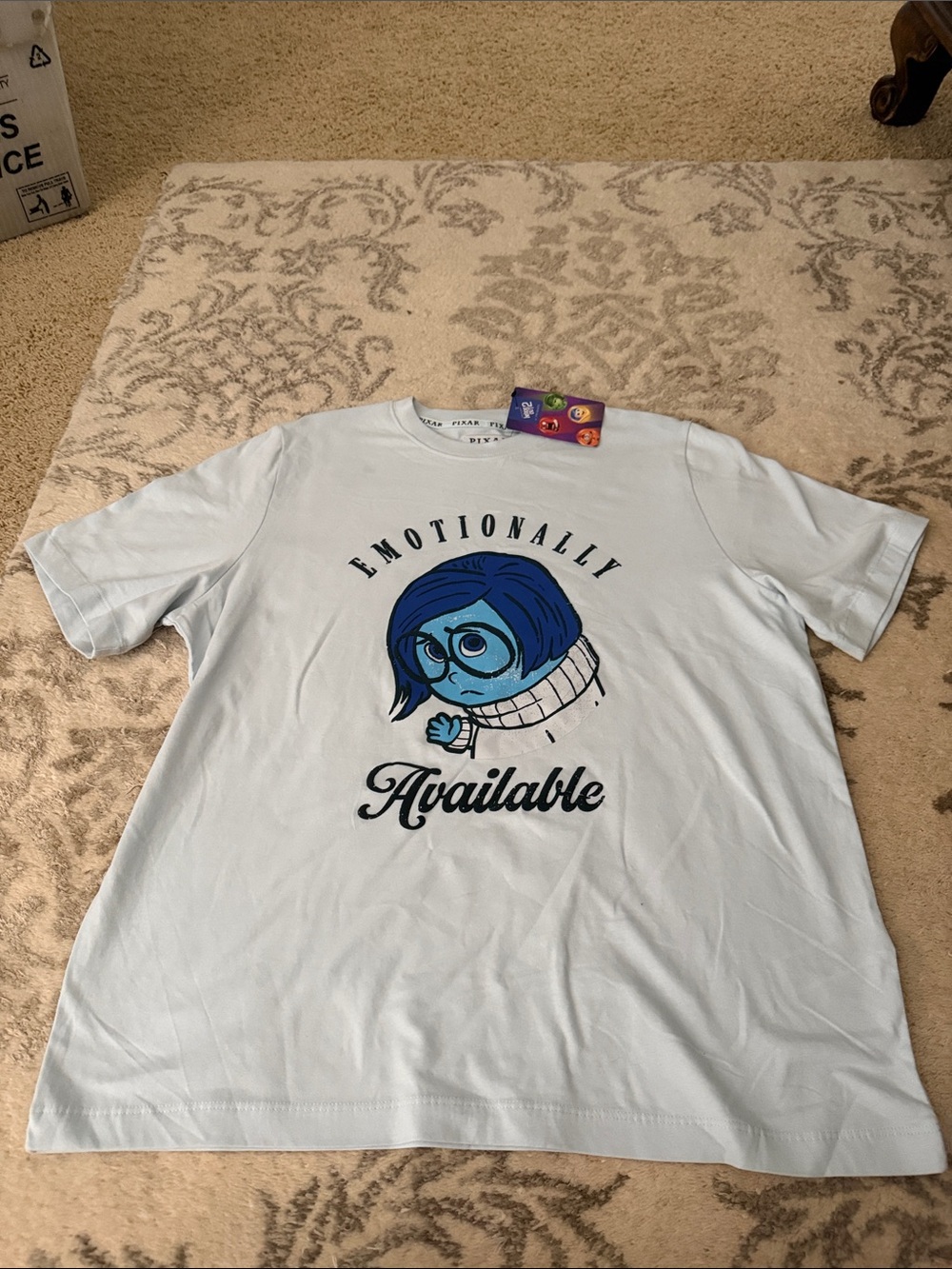 Disneys Inside Out 2 Emotionally Available Blue Graphic Tee